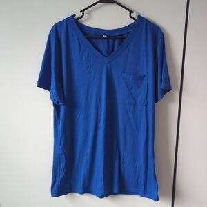 Vibrant Blue Crew Neck Tee